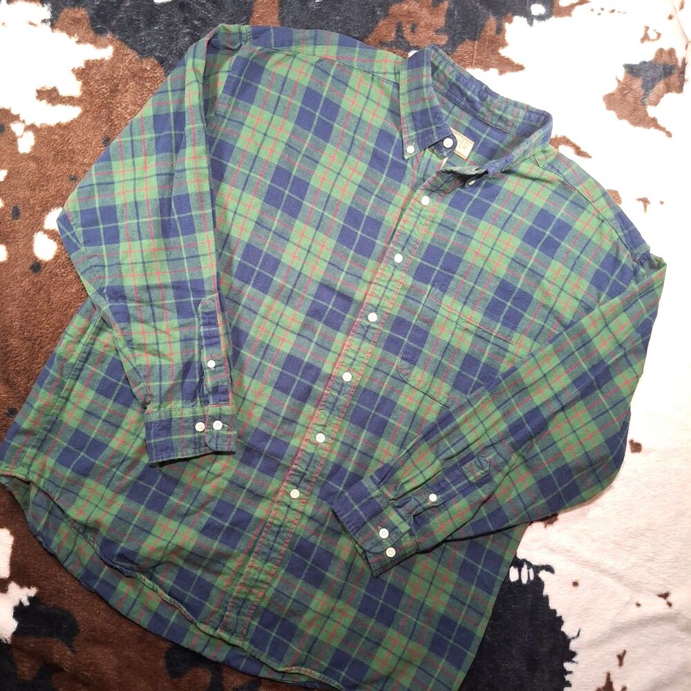 Vintage 90's Sun River 2XL Plaid Flannel Shirt Grunge Outdoors Cabin Gorpcore